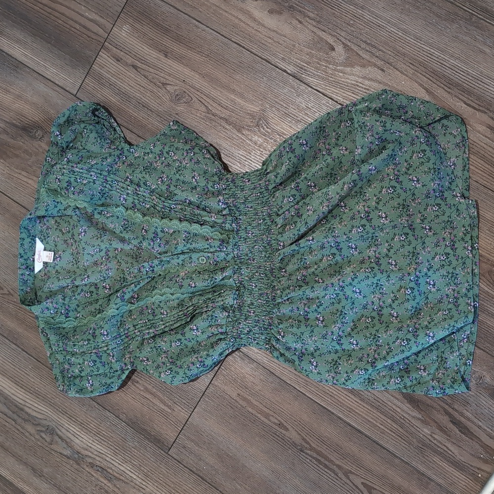 Candies Green Layered Blouse small